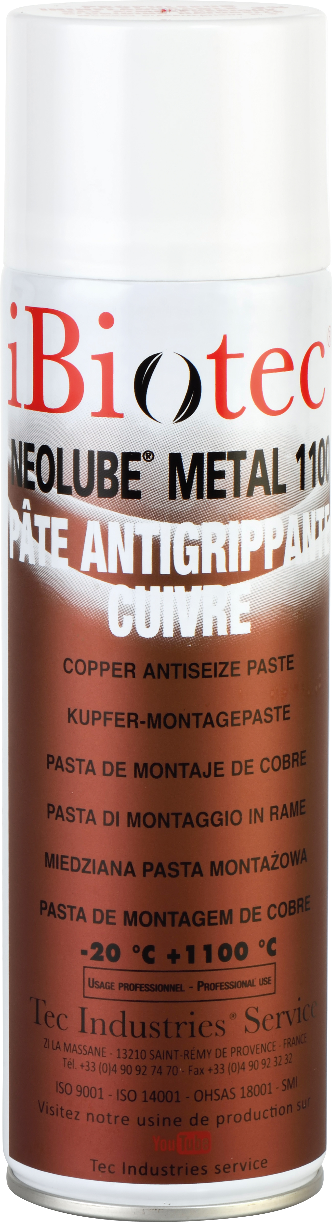 graisse au cuivre pour tres hautes temperatures 1100°C. anticorrosion. anti soudure permet le demontage. conforme aux specifications MIL A 907 ED. aerosol pate antigrippante cuivre, pate cuivre, graisse cuivre, graisse cuivre haute temperature, pate d'assemblage cuivre, graisse contact electrique, graisse cuivre pour freins, graisse cuivre contacts electriques. graisse haute temperature. graisse très haute temperature. fournisseurs graisses techniques. fournisseurs graisses industrielles. fournisseurs lubrifiants industriels. fabricants graisses techniques. fabricants graisses industrielles. fabricants lubrifiants industriels.  graIsse cuivre cartouche. Graisse cuivre aerosol. Graisse haute temperature cartouche. Graisse haute temperature aerosol. Aerosols techniques. Aerosols maintenance. Fournisseurs aérosols. Fabricants aérosols. Graisse montage cuivre. Graisse cuivre spray. Graisse cuivre en bombe. Graisse cuivrée. Fournisseurs graisse cuivre. Fournisseurs pate cuivre. graisse tiges de forage. Aerosol graisse cuivre. Aerosol pate cuivre. Pate de montage. Pate de démontage. Pate cuivre haute température. Graisse de montage cuivre. Graisse lubrifiante cuivre. Pate lubrifiante cuivre. Produit maintenance industrielle